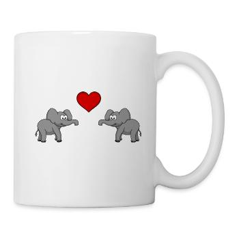 Elephant Comic Couple Love - Mug - white - Right