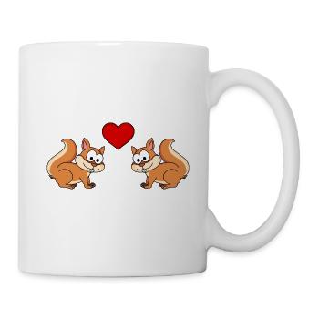 Eichhörnchen Comic Paar Liebe - Tasse - Weiß - Rechts