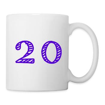 20 ANS. 20e ANNIVERSAIRE. ANNIVERSAIRE 20 ANS. 20 - Mug blanc - blanc - Droite
