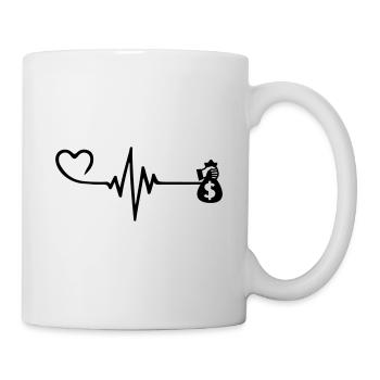 Money Love Pulse Heart - Mug - white - Right