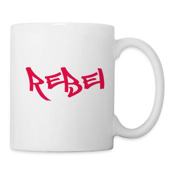 Rebell, Rebel, Rebellen, Pink, Statement - Tasse - Weiß - Rechts