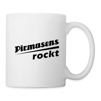 Pirmasens rockt - Textdesign mit Stadtnamen - Tasse - Weiß - Rechts