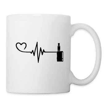 E-Zigarette Puls Herz Liebe - Tasse - Weiß - Rechts