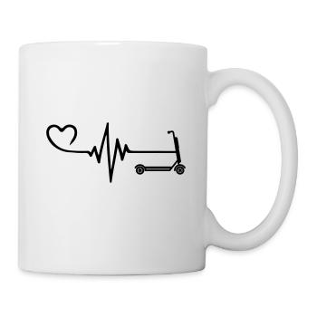 E-scooter pulse heart love - Mug - white - Right