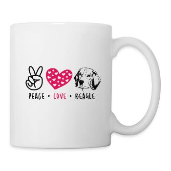 Peace love beagle - Mug - white - Right