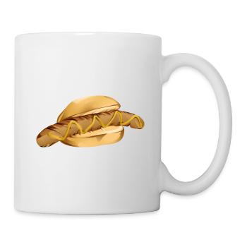 Comic Bratwurst Brötchen Senf German Streetfood - Tasse - Weiß - Rechts