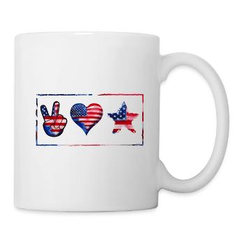 Peace Love USA Patriot - Tasse - Weiß - Rechts