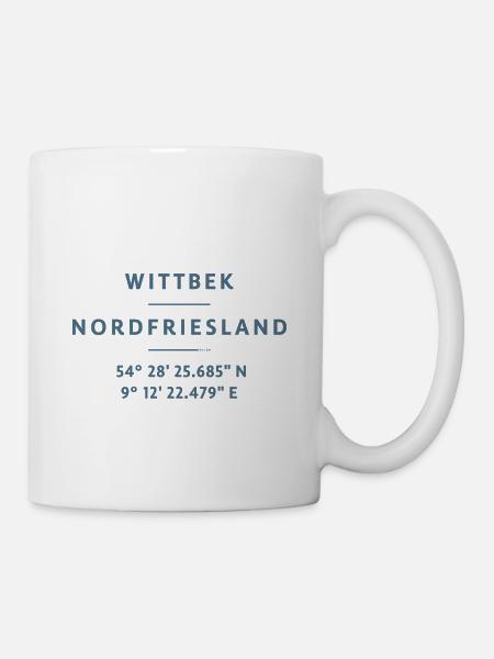 Wittbek-Kollektion: „Koordinaten blau 2“ - Tasse - Weiß