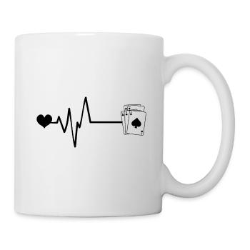 Cards Poker Pulse Heart Love - Mug - white - Right