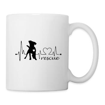 Hunde aus dem Tierschutz EKG Puls Herzfrequenz - Tasse - Weiß - Rechts