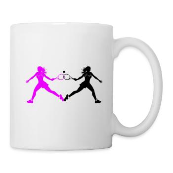 Tennis Spielerin Silhouette - Tasse - Weiß - Rechts