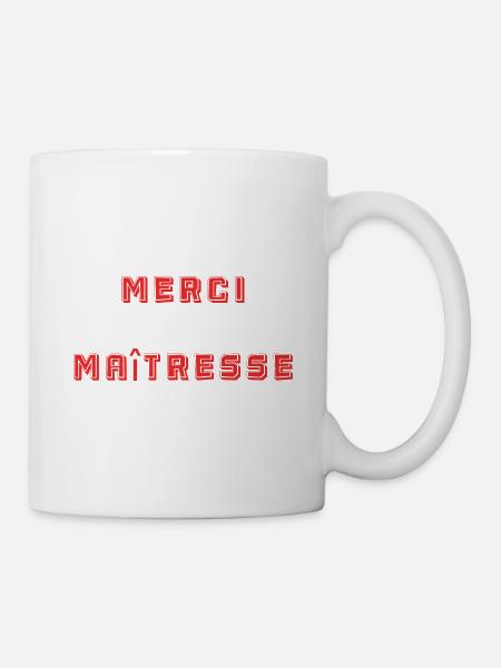 MAÎTRESSE. MAITRE. MERCI. MERCI MAÎTRESSE - Mug blanc - blanc
