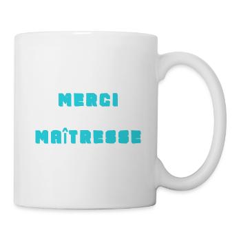 MERCI. MAÎTRESSE. MAÎTRE. MERCI MAÎTRESSE - Mug blanc - blanc - Droite