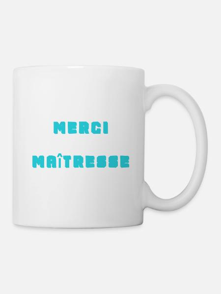 MERCI. MAÎTRESSE. MAÎTRE. MERCI MAÎTRESSE - Mug blanc - blanc