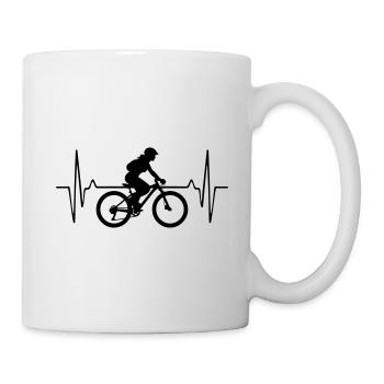 Mountain Bike Bicycle Woman Pulse Frequency - Mug - white - Right