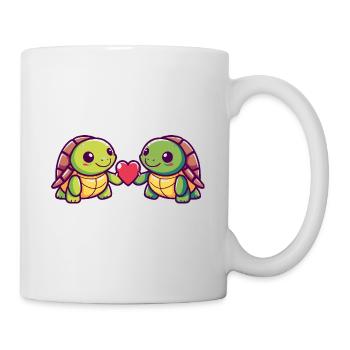 Tortue Couple Amour Couple Amoureux - Mug blanc - blanc - Droite