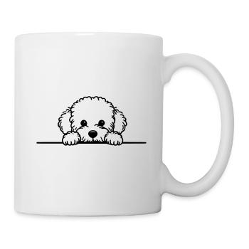 Peeking Maltese - Maltipoo Vector - Mug - white - Right