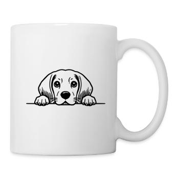 Vecteur de Beagle Peeking - Mug blanc - blanc - Droite