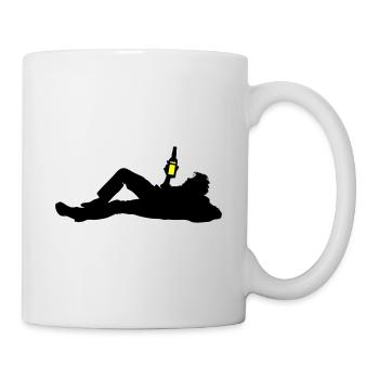 Drinking Bier Silhouette - Tasse - Weiß - Rechts