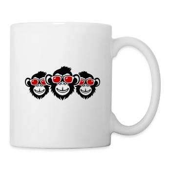 Affe Party Team Sonnenbrille - Tasse - Weiß - Rechts