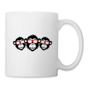 Affenkopf Lustig Party Affen - Tasse - Weiß - Rechts