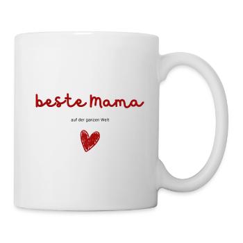 beste Mama auf der ganzen Welt - Herz Muttertag - Tasse - Weiß - Rechts