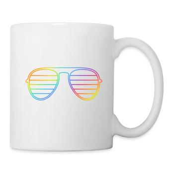 Neon Pride Brille – Minimalistisches Design - Tasse - Weiß - Rechts