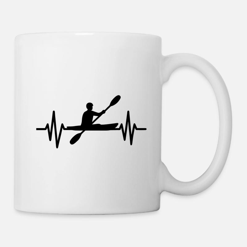 Kajak Herzschlag - Tasse - Weiß