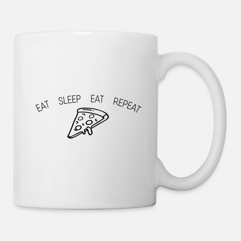 eat sleep eat repeat Geschenk Schwangerschaft - Tasse - Weiß