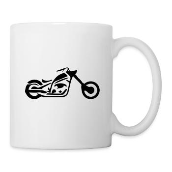 Motorrad Chopper Cruiser Biker Mechaniker Geschenk - Tasse - Weiß - Rechts
