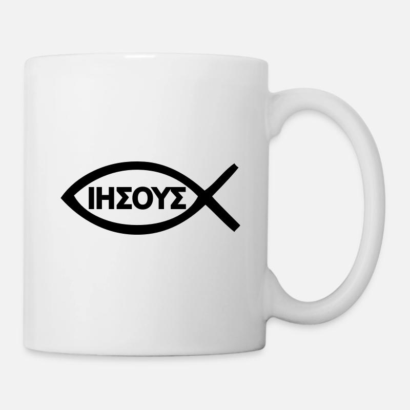 Chrétiens Jesus Poisson Symbole - Mug blanc - blanc