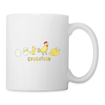 Evolution Egg Chicken Roast Chicken BBQ Barbecue - Mug - white - Right