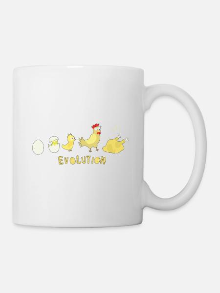 Evolution Oeuf Poulet Rôti Poulet BBQ Barbecue - Mug blanc - blanc