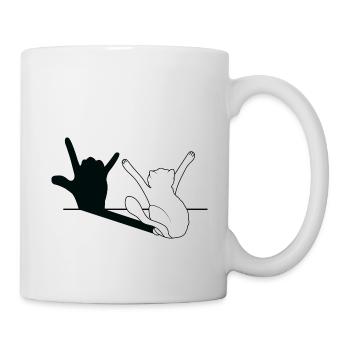 I love you with cat - shadow play - Mug - white - Right