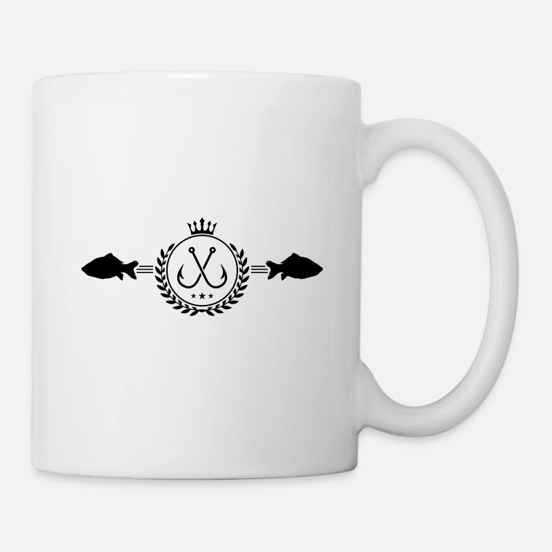 hameçon symbole pêche pêche - Mug blanc - blanc