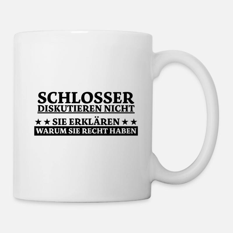 Schlosser Beruf Lustiger Spruch Schloss Geschenk - Tasse - Weiß