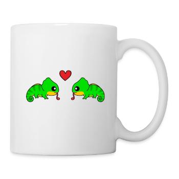 Chameleon Comic Couple Amour - Mug blanc - blanc - Droite