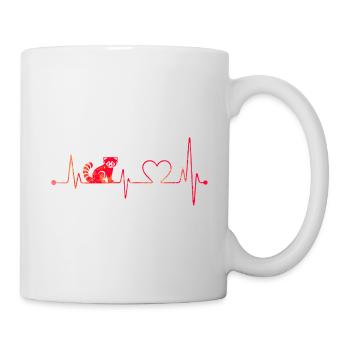 Herzschlag Roter Panda - Tasse - Weiß - Rechts