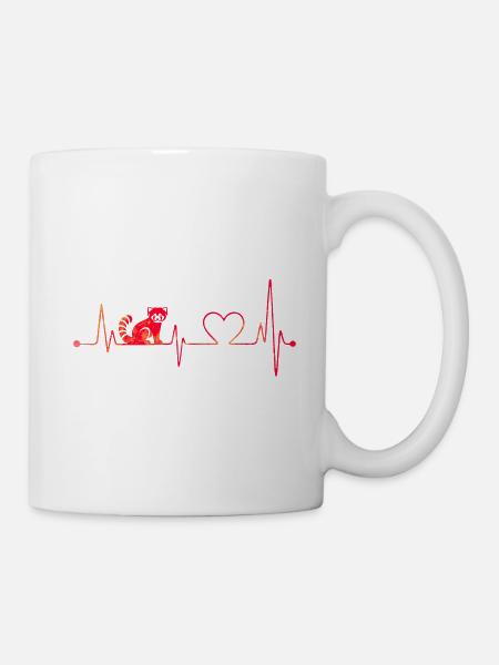 Heartbeat Panda Rouge - Mug blanc - blanc