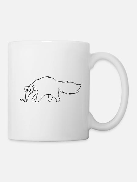 Ameisenbär Comic Tier - Tasse - Weiß