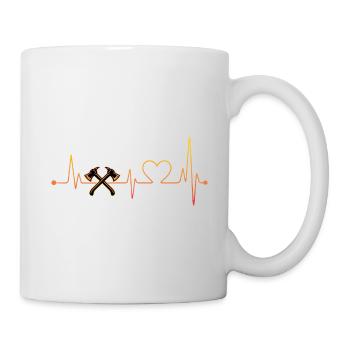 Battement de cœur de lancer de hache - Mug blanc - blanc - Droite