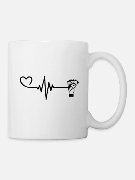 Argent Pulse Cœur - Mug blanc - blanc