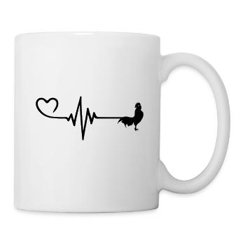 Hahn Puls Herz Liebe - Tasse - Weiß - Rechts
