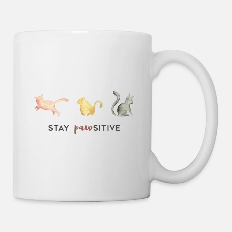 Restez pawsitif / restez positif - Mug blanc - blanc