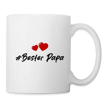 Bester Papa Herzen Liebe - Tasse - Weiß - Rechts