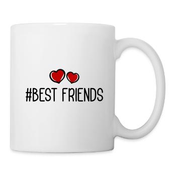 Beste Freunde Herzen Liebe - Tasse - Weiß - Rechts