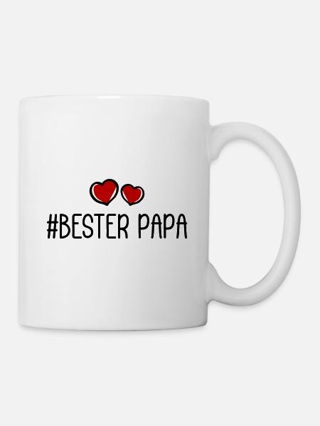 Bester Papa Herzen Liebe - Tasse - Weiß