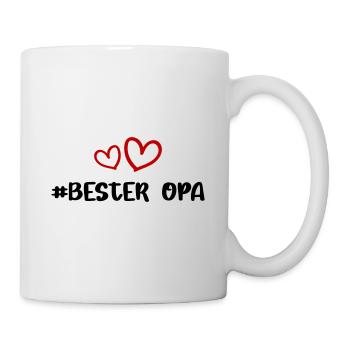 Bester Opa Herz Liebe - Tasse - Weiß - Rechts
