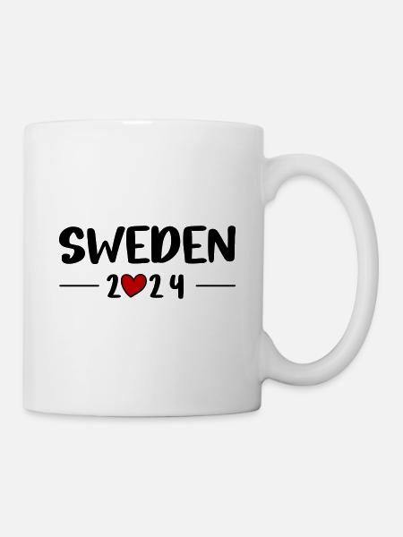 Schweden 2024 Herz Reise - Tasse - Weiß