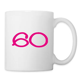 60. 60 ANS. 60e ANNIVERSAIRE. ANNIVERSAIRE 60 ANS. - Mug blanc - blanc - Droite